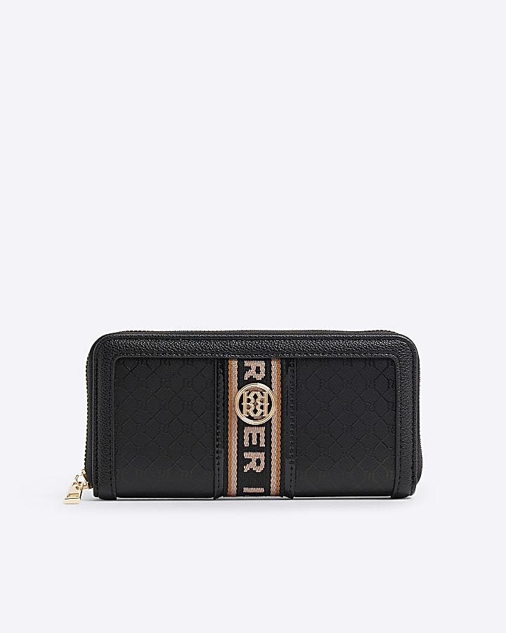 Black webbing stripe purse