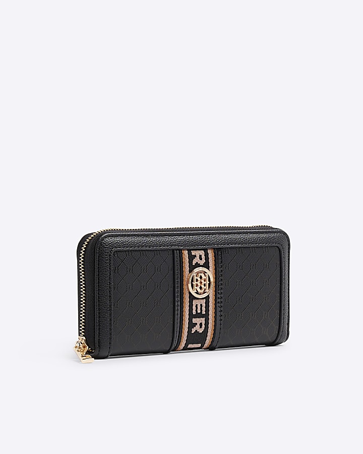 Black webbing stripe purse