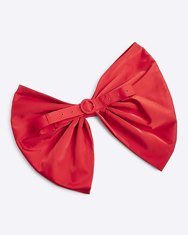 Red Oversized Bow Belt