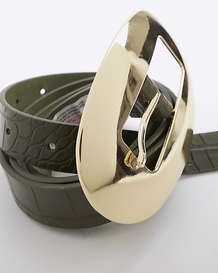 Green Oval Buckle Belt