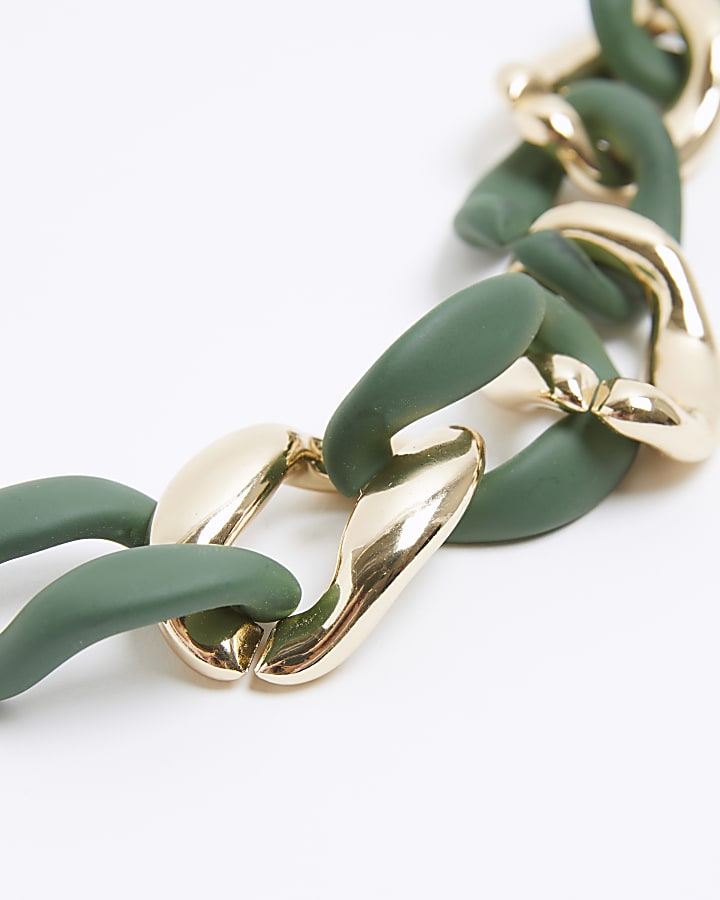 Green chain link bracelet