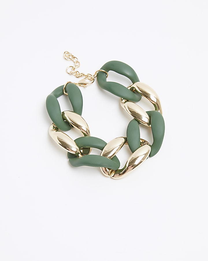 Green chain link bracelet