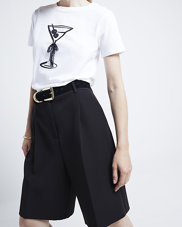 White Cocktail Bow T-shirt