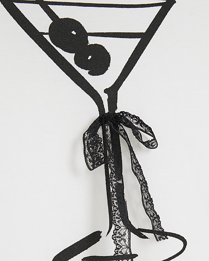 White Cocktail Bow T-shirt