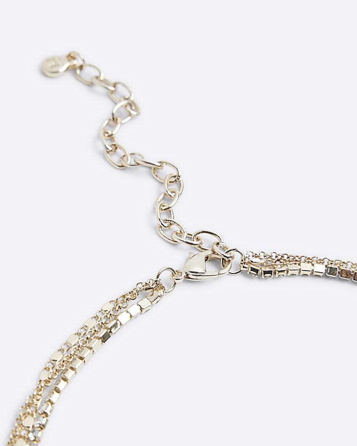 Gold Coin Cross Layered Necklace