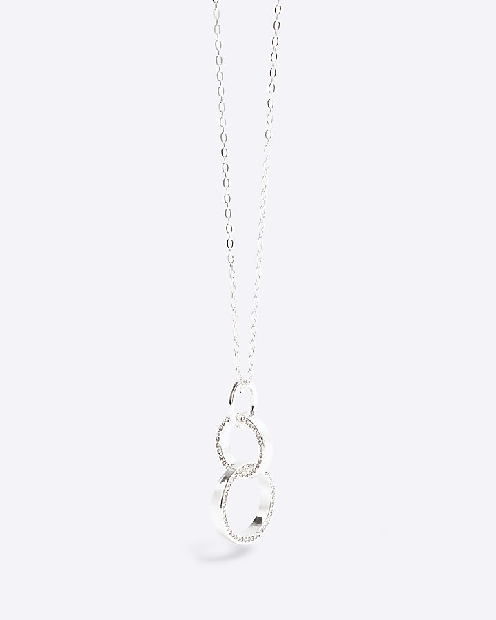 Silver Linked Circle Necklace