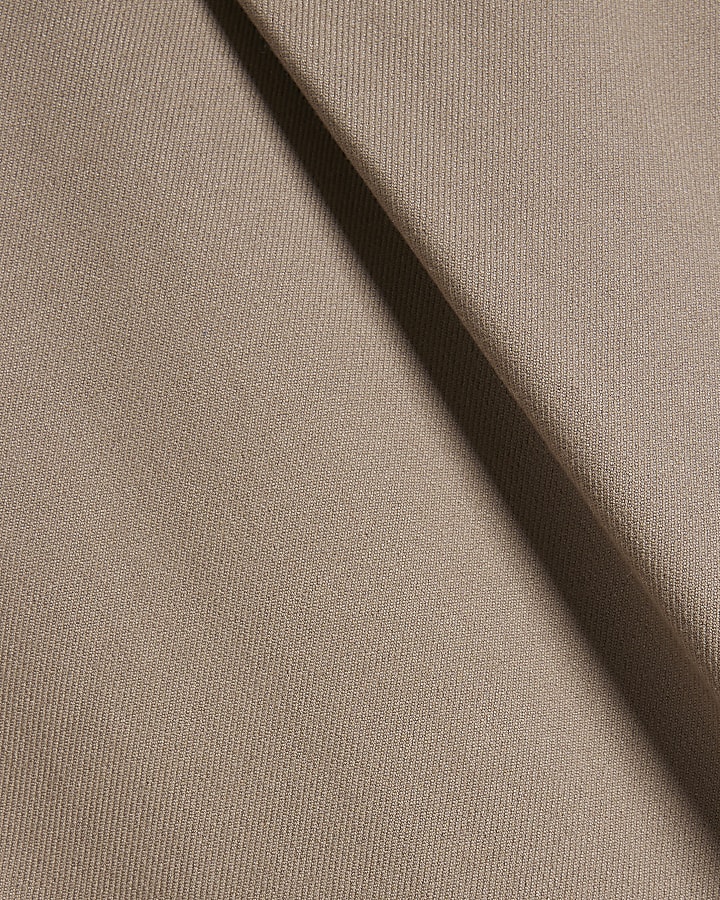 Plus Beige Belted Wide Leg Trousers