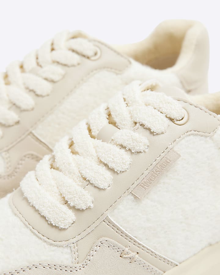 White Borg Lace Up Trainers