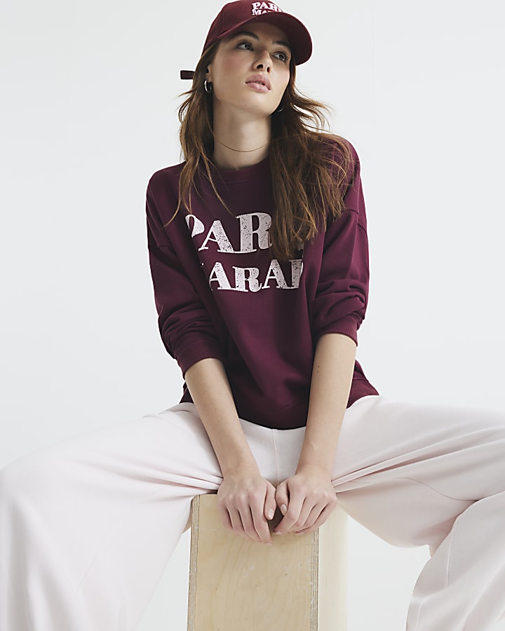 Red Long Sleeve Paris Marais Sweatshirt