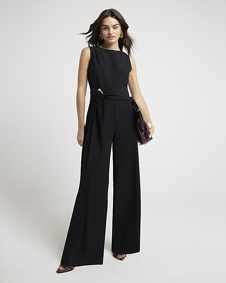 Black belted jumpsuit