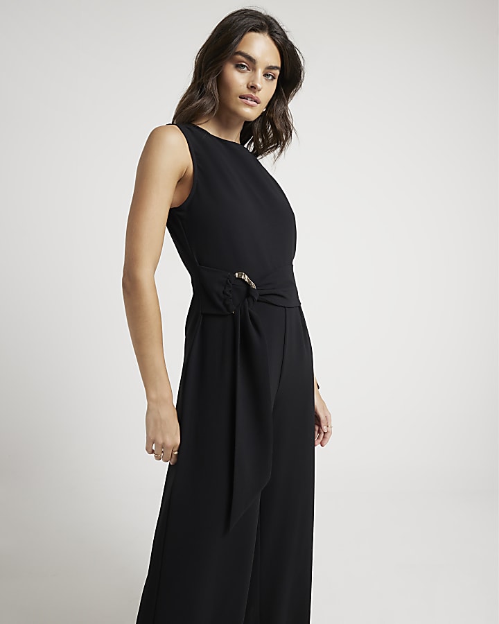 Black belted jumpsuit