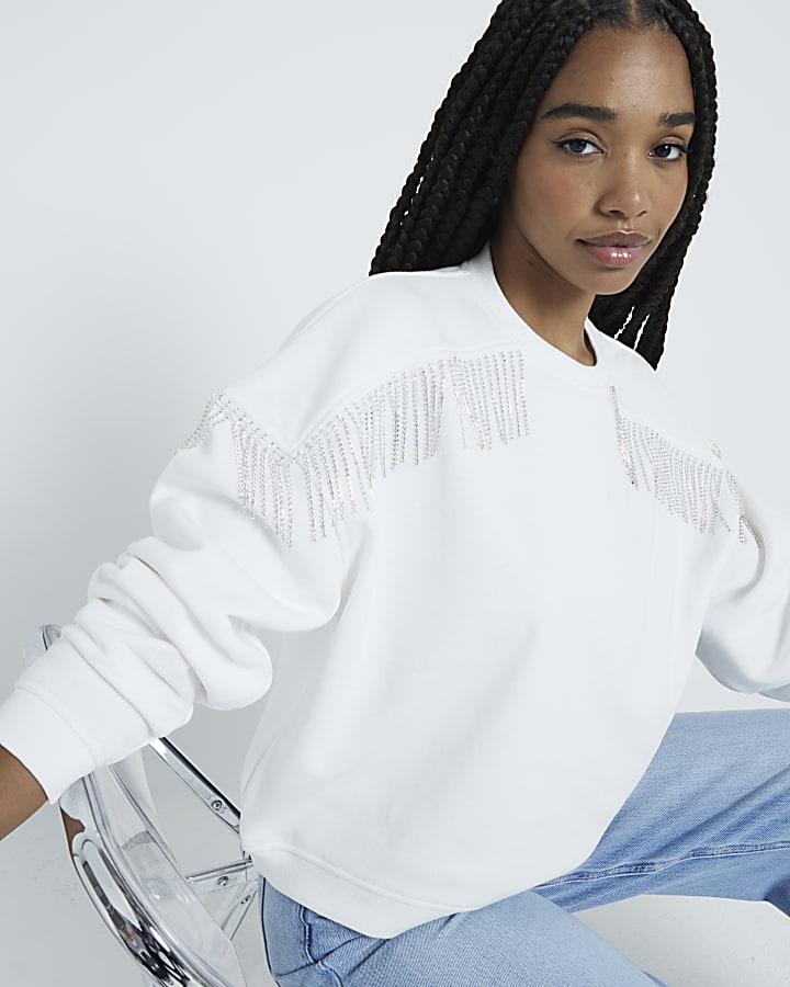 River island white sweatshirt on sale