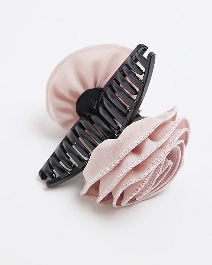 Pink Rose Claw Hair Clip