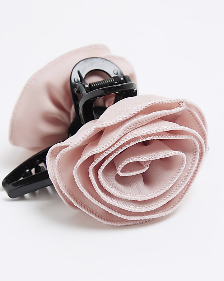 Pink Rose Claw Hair Clip