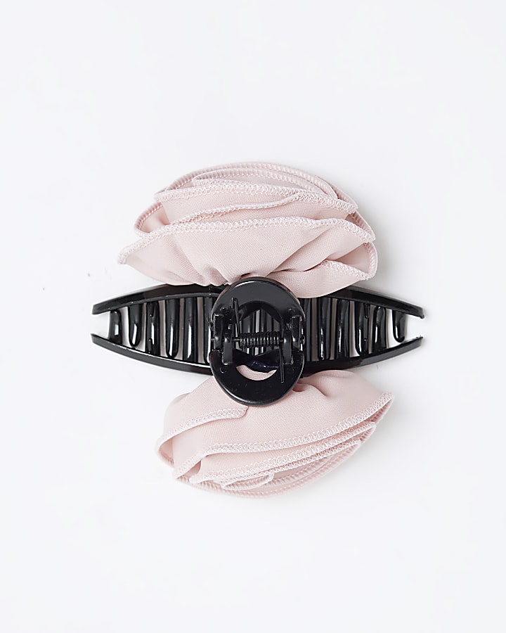 Pink Rose Claw Hair Clip