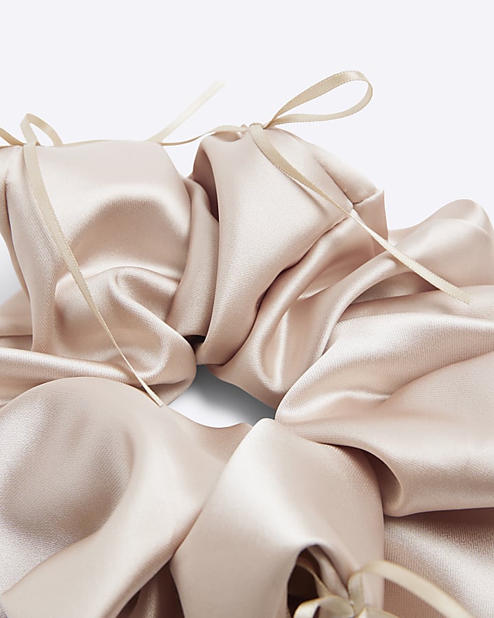 Pink Satin Oversized Bow Scrunchie