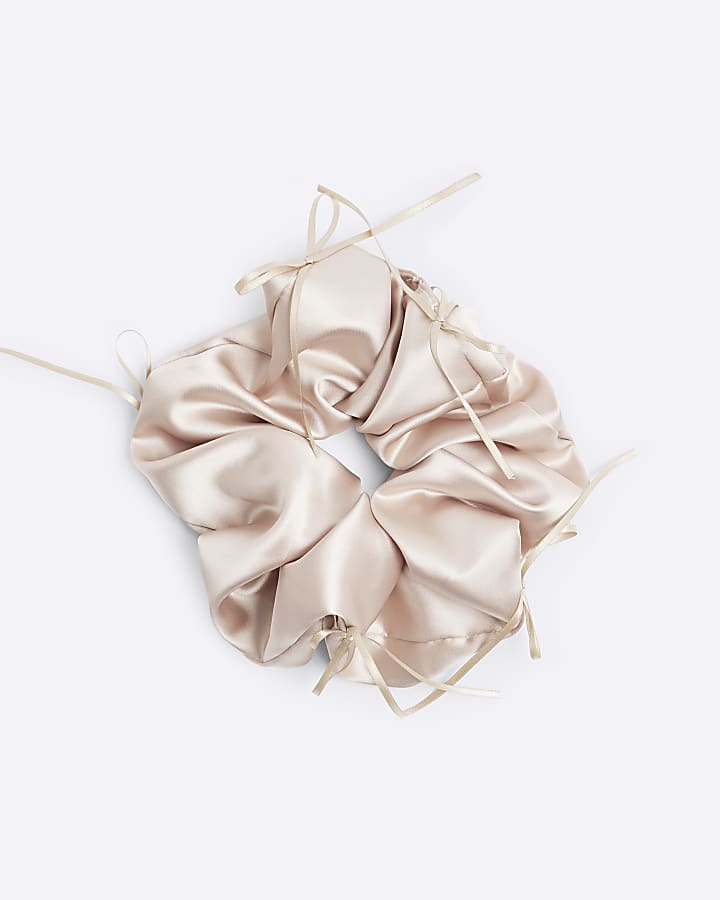 Pink Satin Oversized Bow Scrunchie