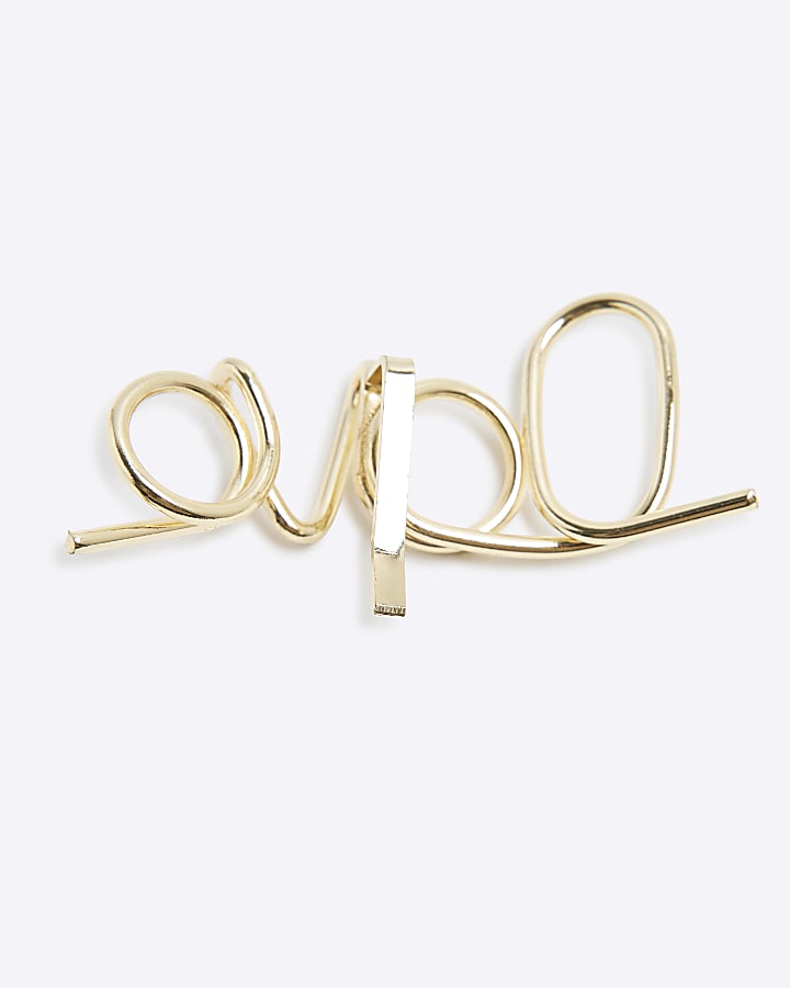 Gold Love Ponytail Clip