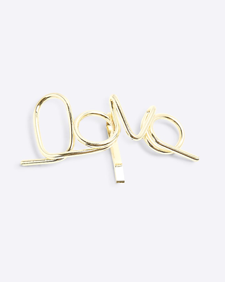 Gold Love Ponytail Clip