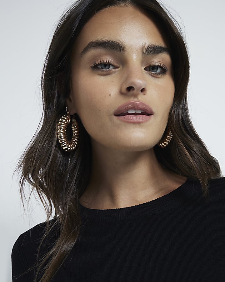 Gold Chunky Hoop Earrings