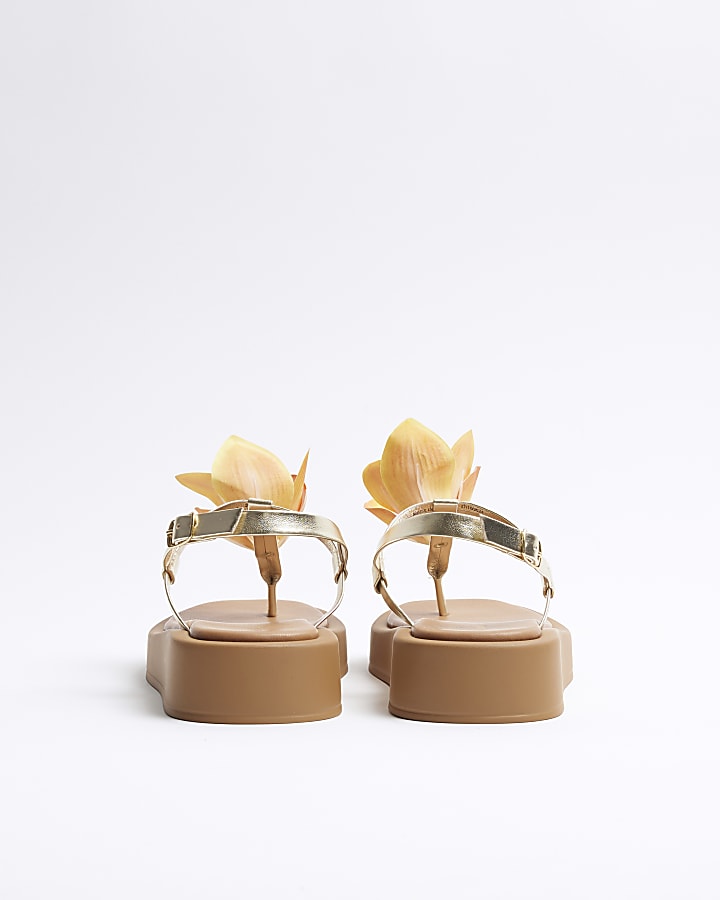 Gold Flower Sandals