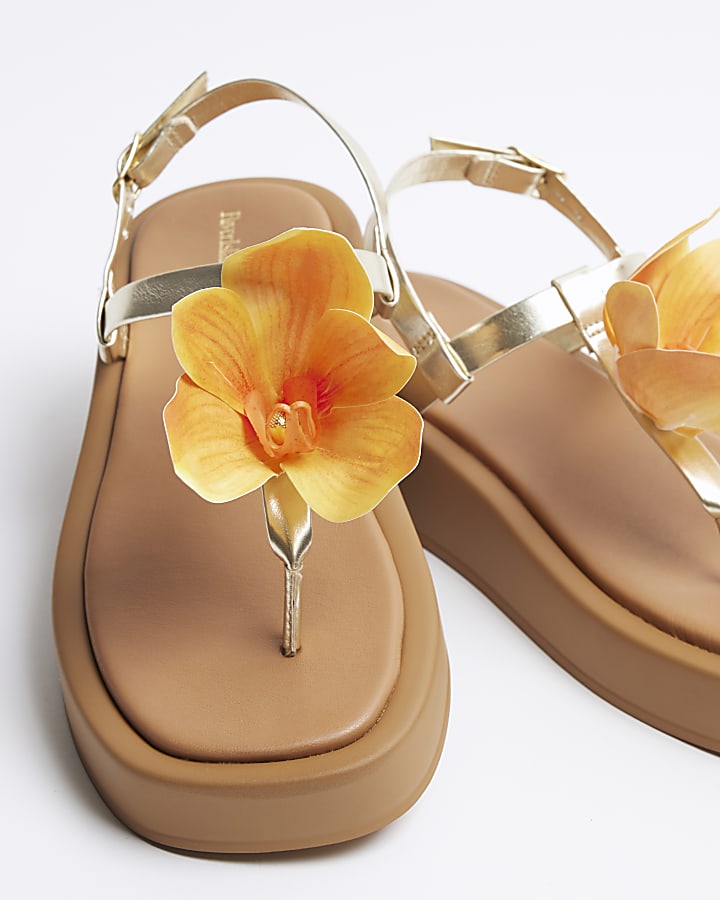 Gold Flower Sandals