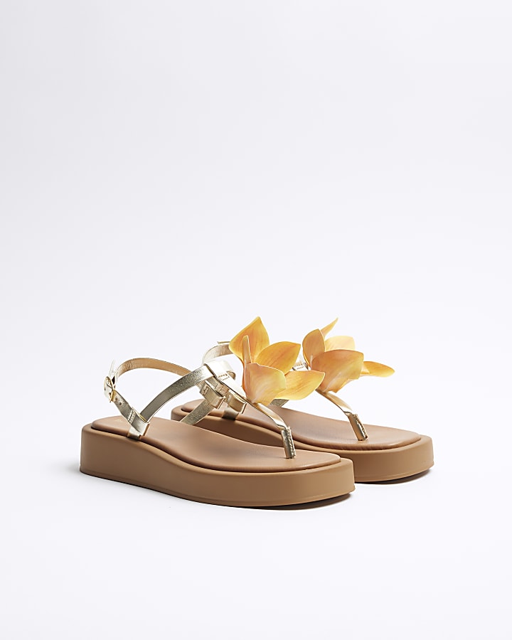 Gold Flower Sandals