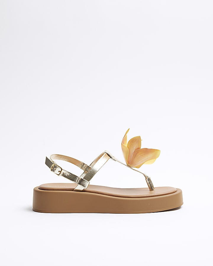 Gold Flower Sandals