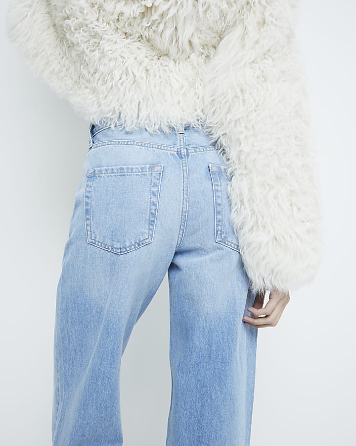 Blue Denim Relaxed Straight Jeans