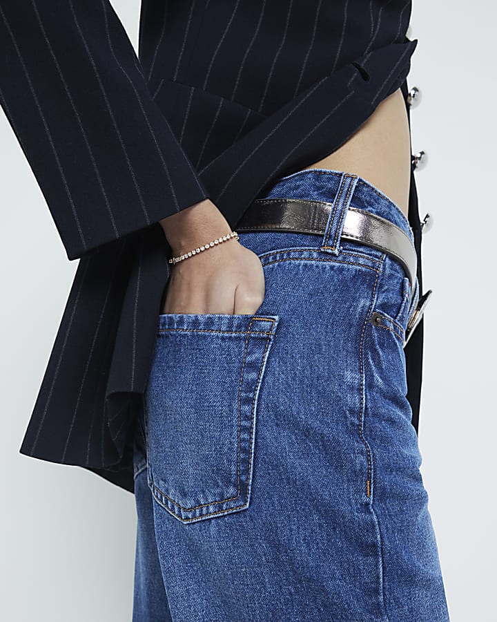 Blue Denim Relaxed Straight Jeans