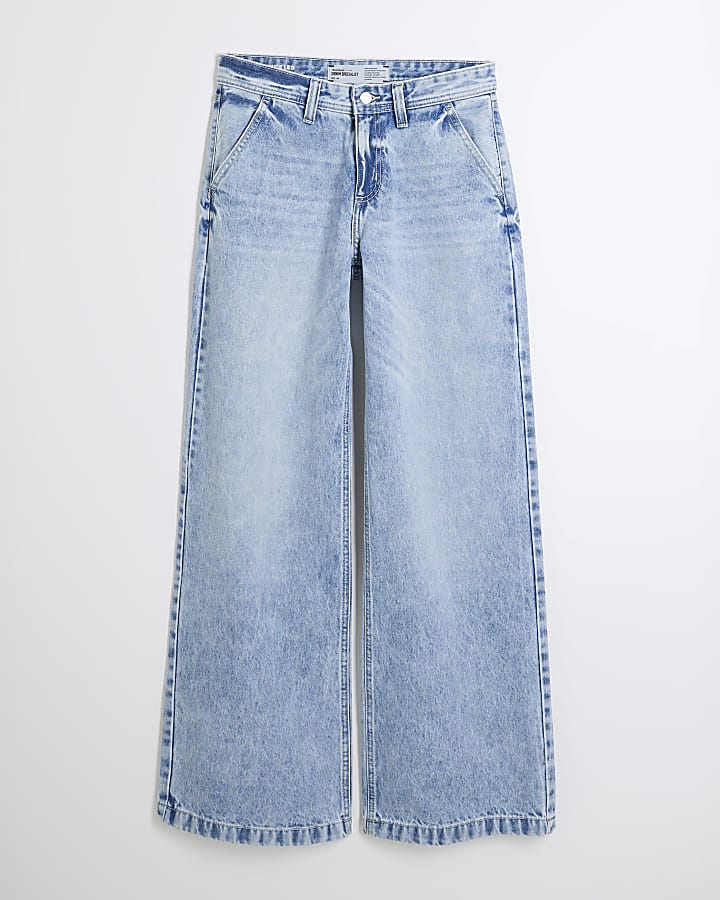 Blue Denim Tailored Baggy Jeans