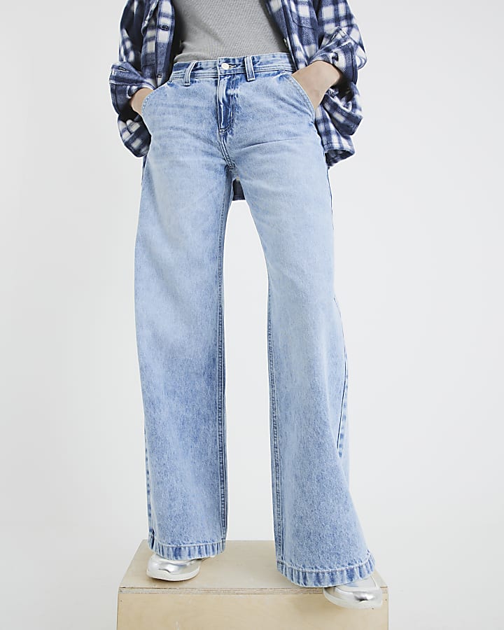 Blue Denim Tailored Baggy Jeans