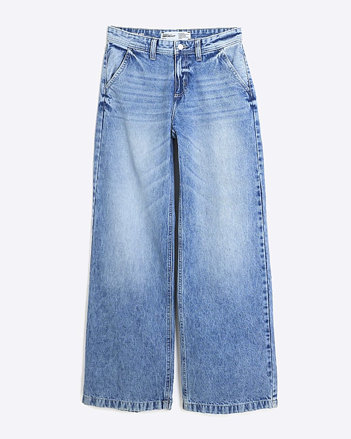 Blue Denim Tailored Baggy Jeans