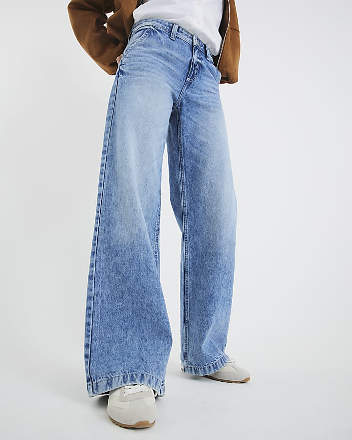 Blue Denim Tailored Baggy Jeans