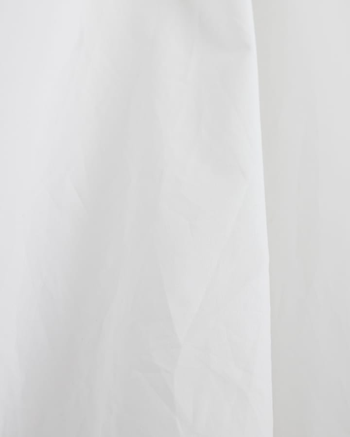 White Bubble Hem Midi Skirt