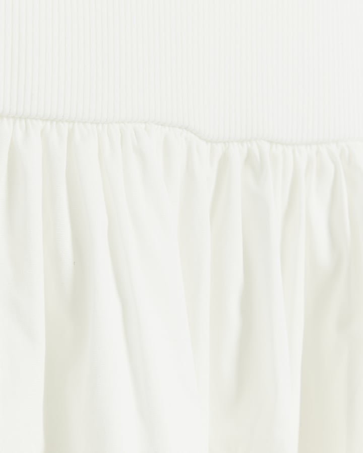 White hybrid skater midi dress