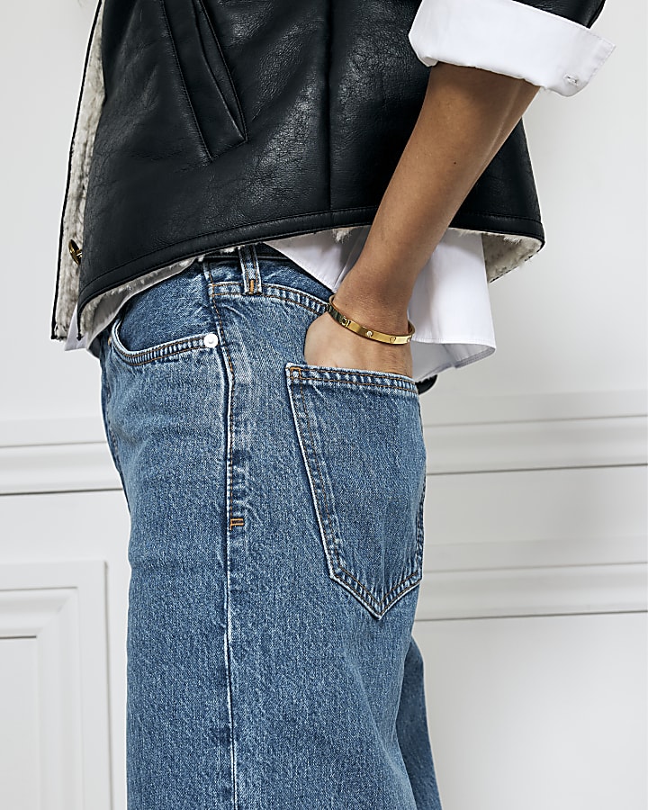 Blue Denim High Waisted Jean Culottes