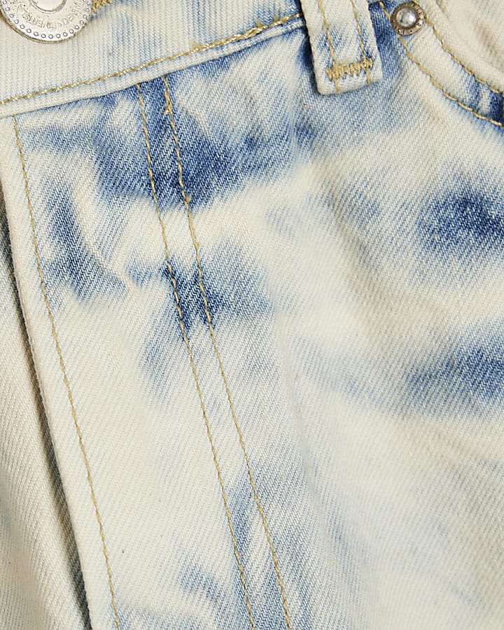 Blue Denim Faded Tint Mini Skirt