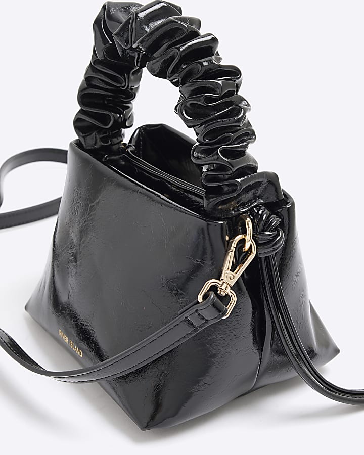 Black Grab Handle Cross Body Bag