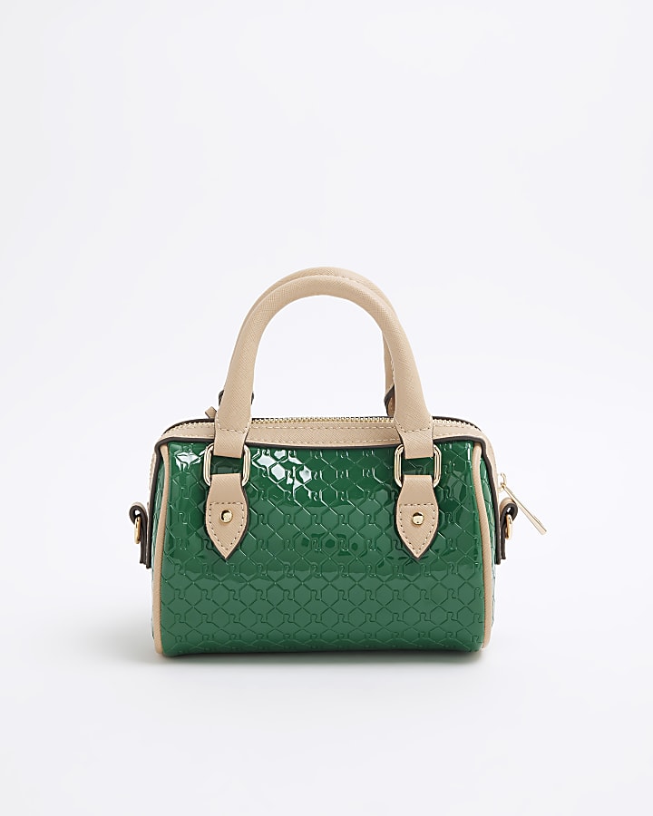 Green Mini Embossed Monogram Cross Body Bag