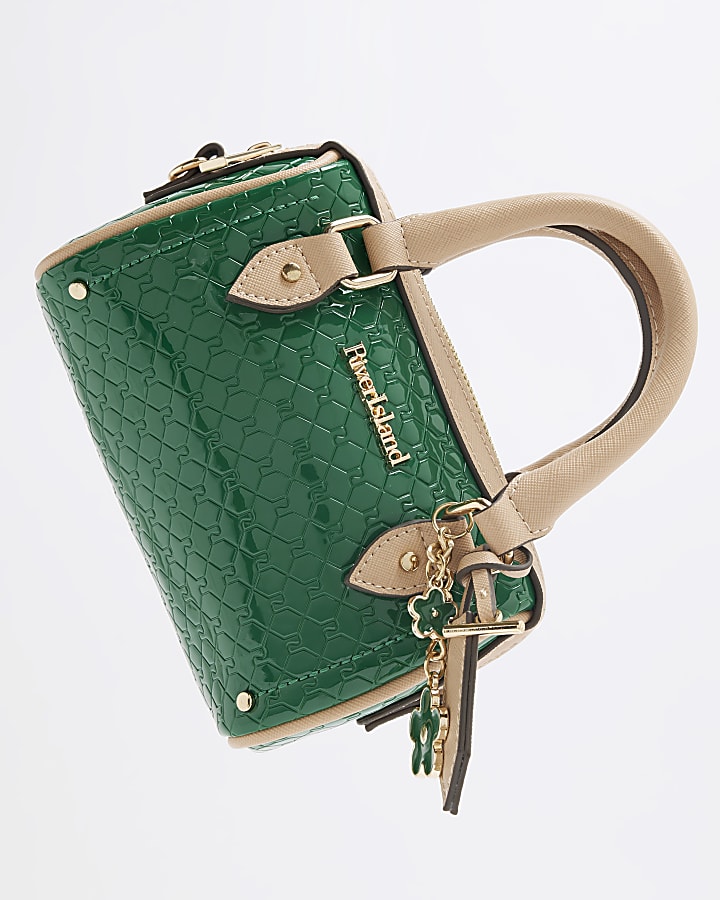 Green Mini Embossed Monogram Cross Body Bag