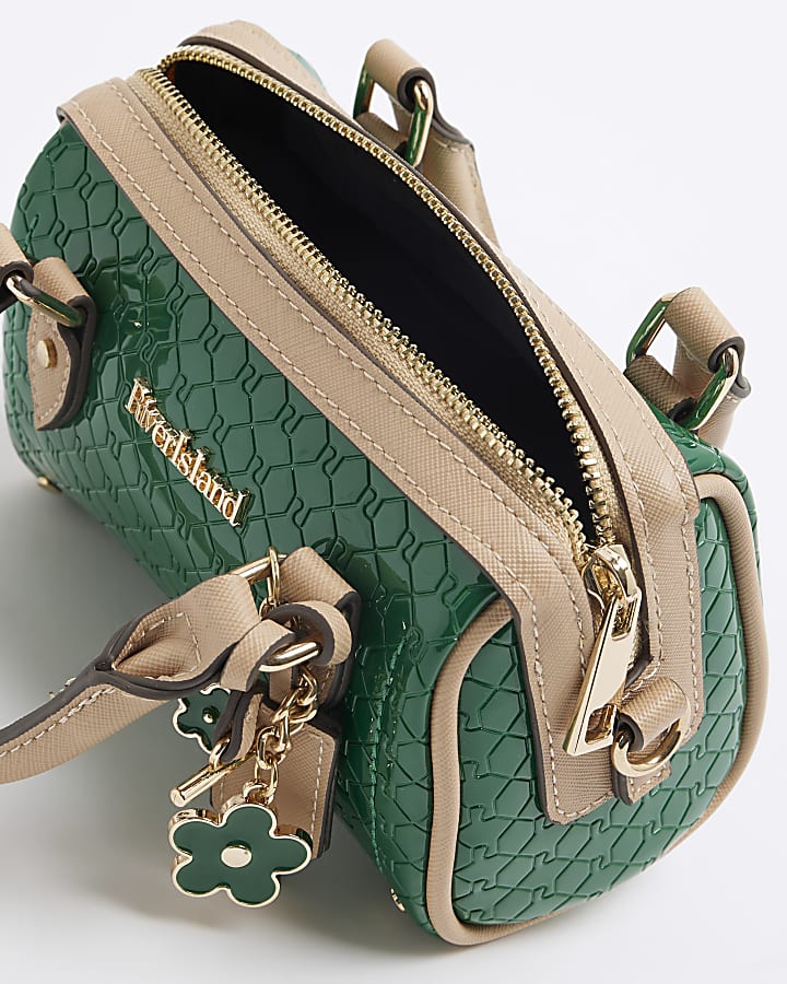 Green Mini Embossed Monogram Cross Body Bag