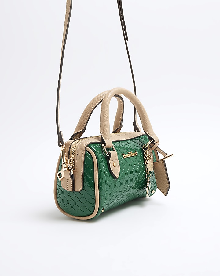 Green Mini Embossed Monogram Cross Body Bag