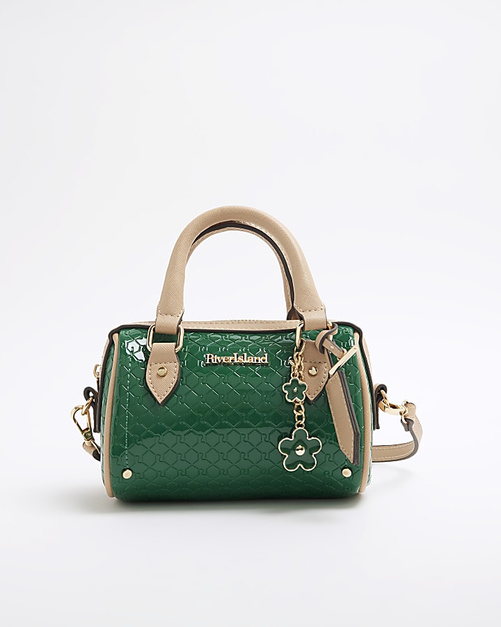 Green Mini Embossed Monogram Cross Body Bag