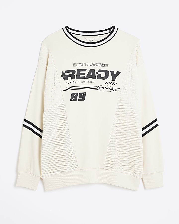 Cream Long Sleeve Sport Sweatshirt