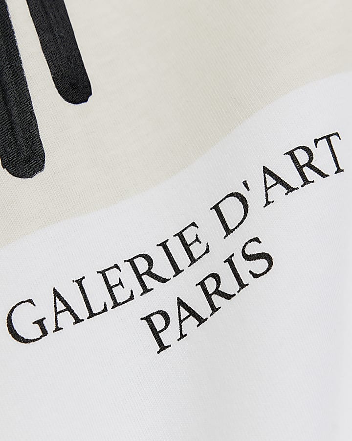 White abstract graphic t-shirt