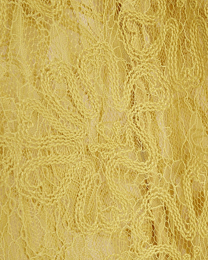 Yellow Lace Beach Maxi Skirt