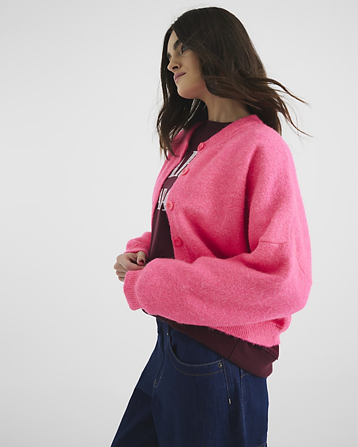 Pink Oversized Bubble Cardigan