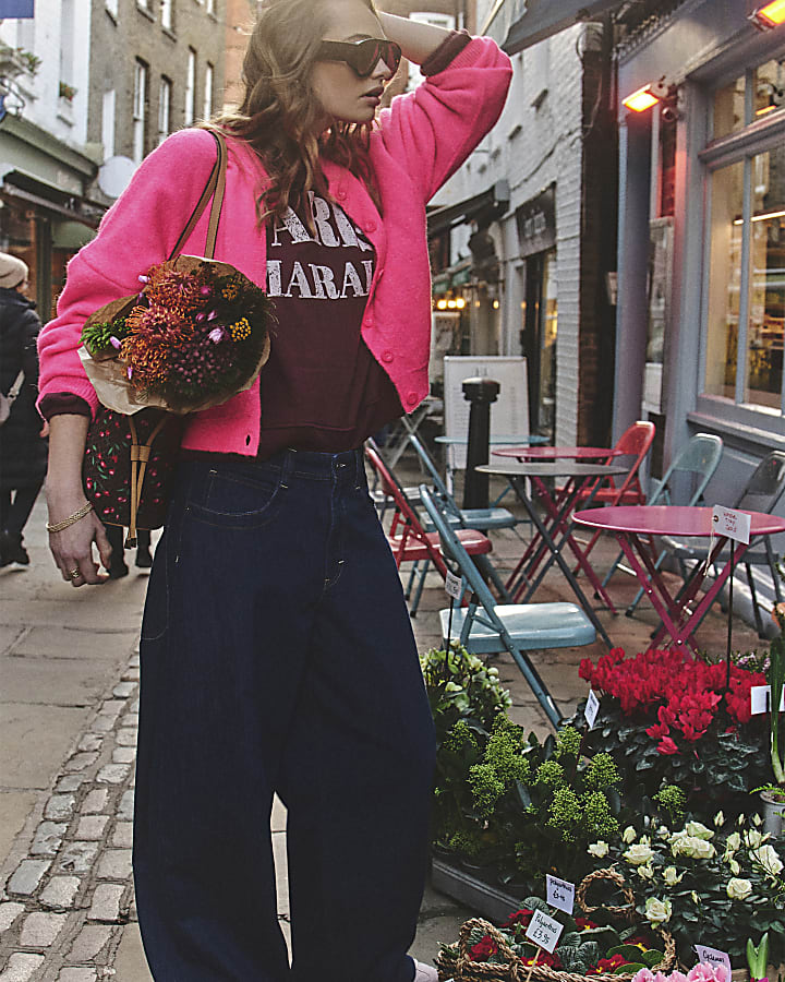 Pink Oversized Bubble Cardigan