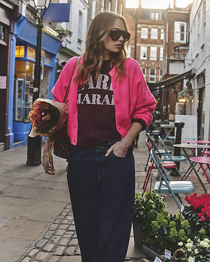 Pink Oversized Bubble Cardigan